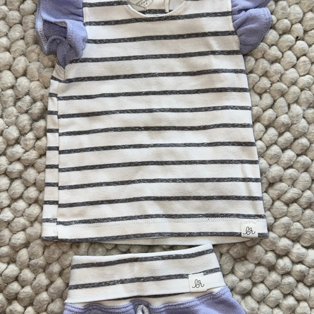 Little Road Co. (formally Lulu & Roo) Flutter tee and Shorts set 3-6 months